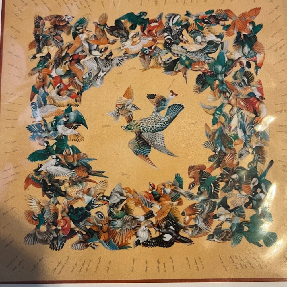 Vintage scarf: flock of birds